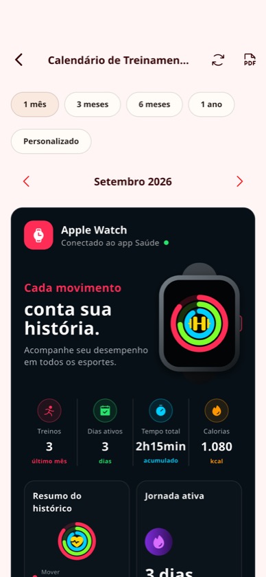 Week-by-week running plan in the Hobbio app